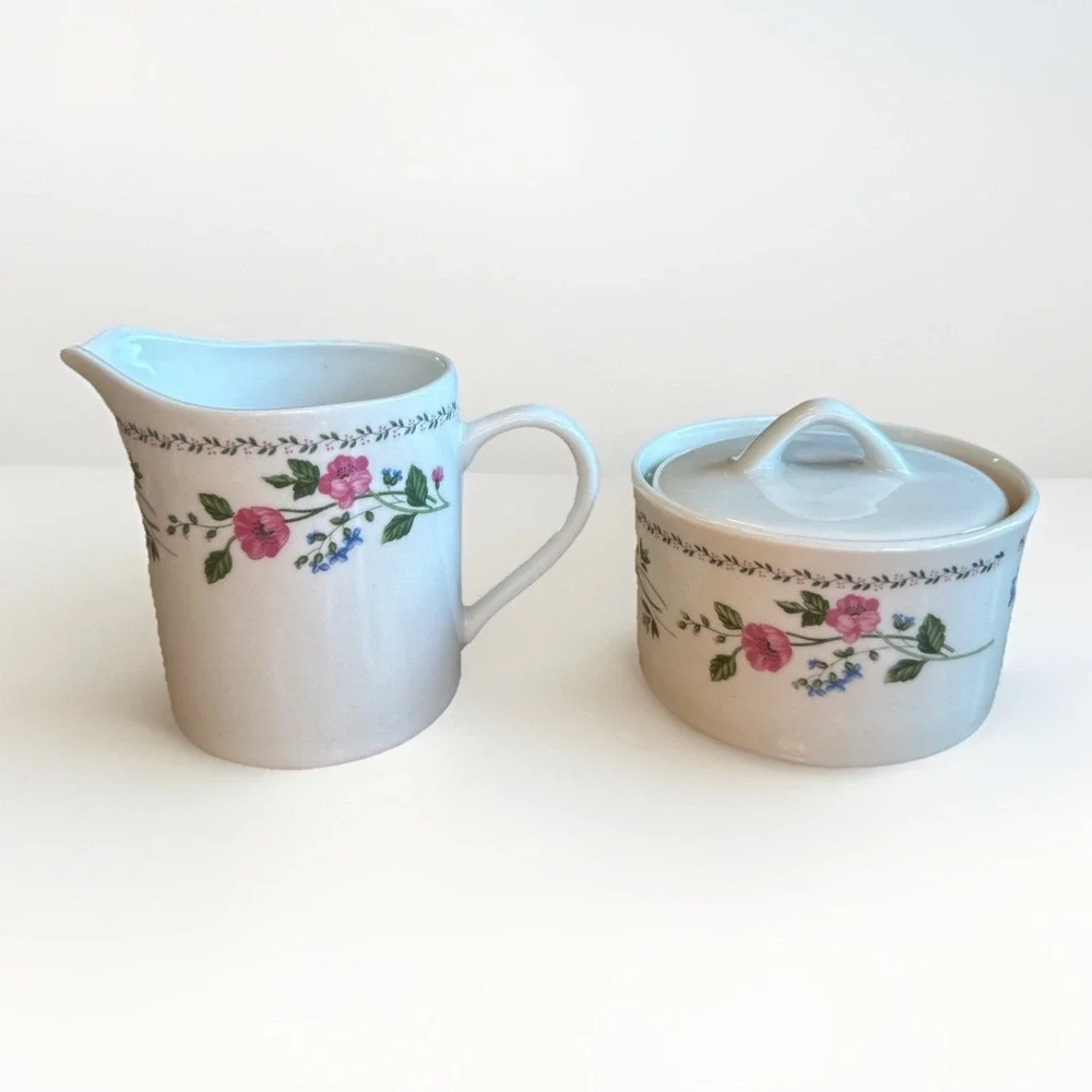 Farberware Vintage English Garden Creamer & Sugar Bowl Set - #225A‎  Stoneware